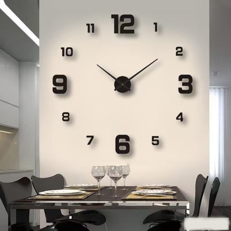 3D DIY frameless wall sticker clock