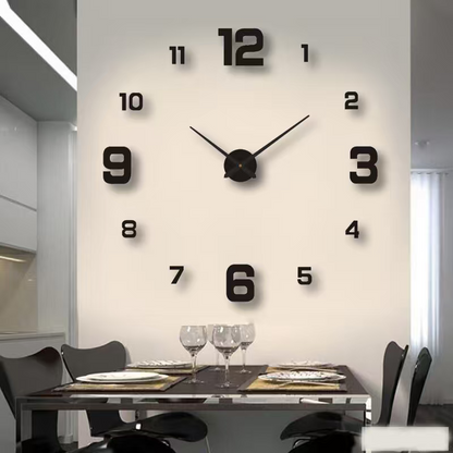 3D DIY frameless wall sticker clock