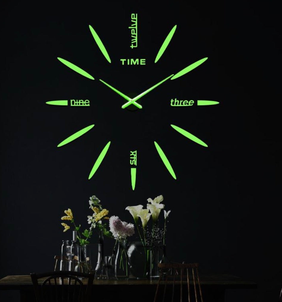 3D DIY frameless wall sticker clock