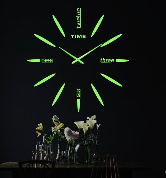 3D DIY frameless wall sticker clock