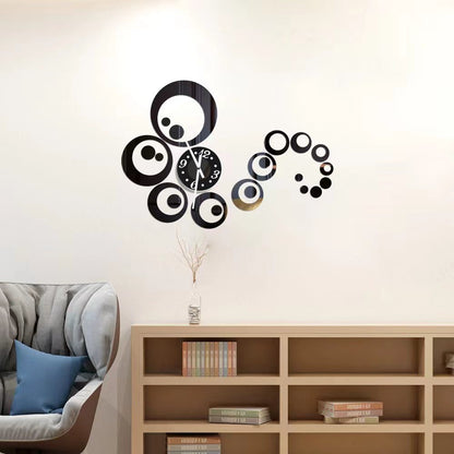 3D DIY frameless wall sticker clock