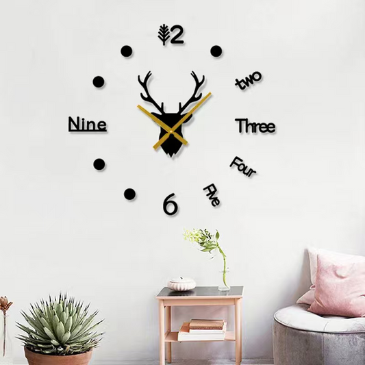 3D DIY frameless wall sticker clock