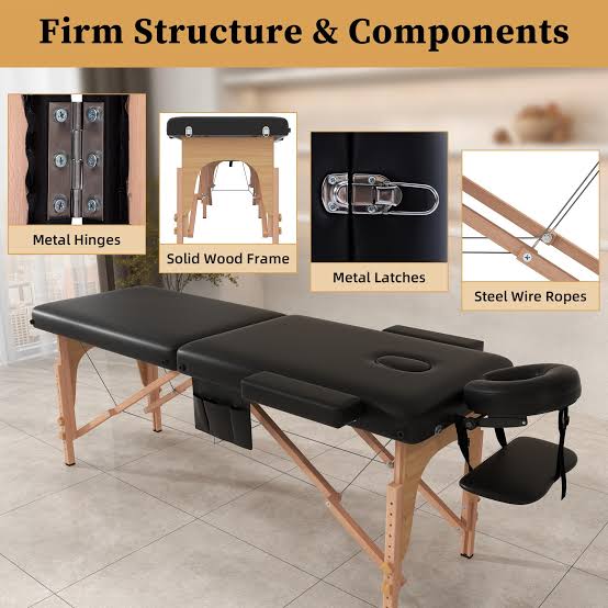 Portable, folding massage table and spa bed