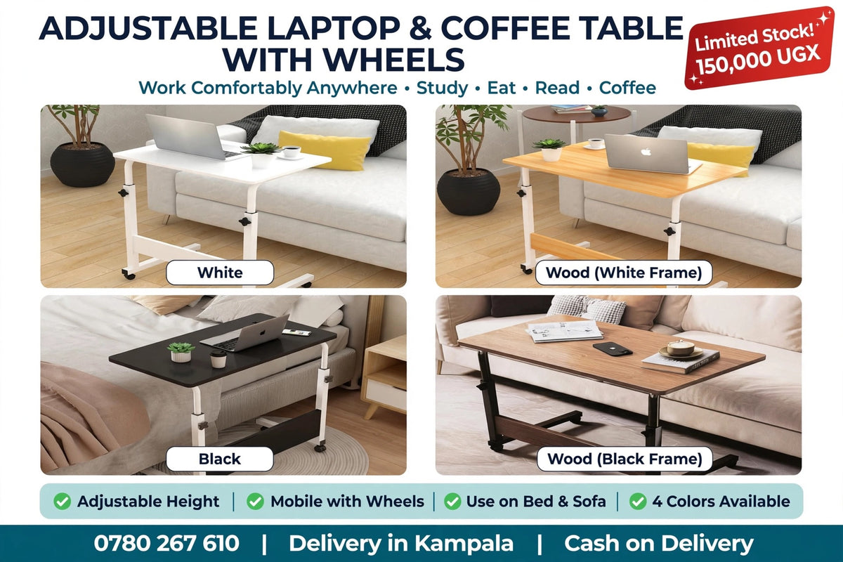Adjustable height mobile laptop table