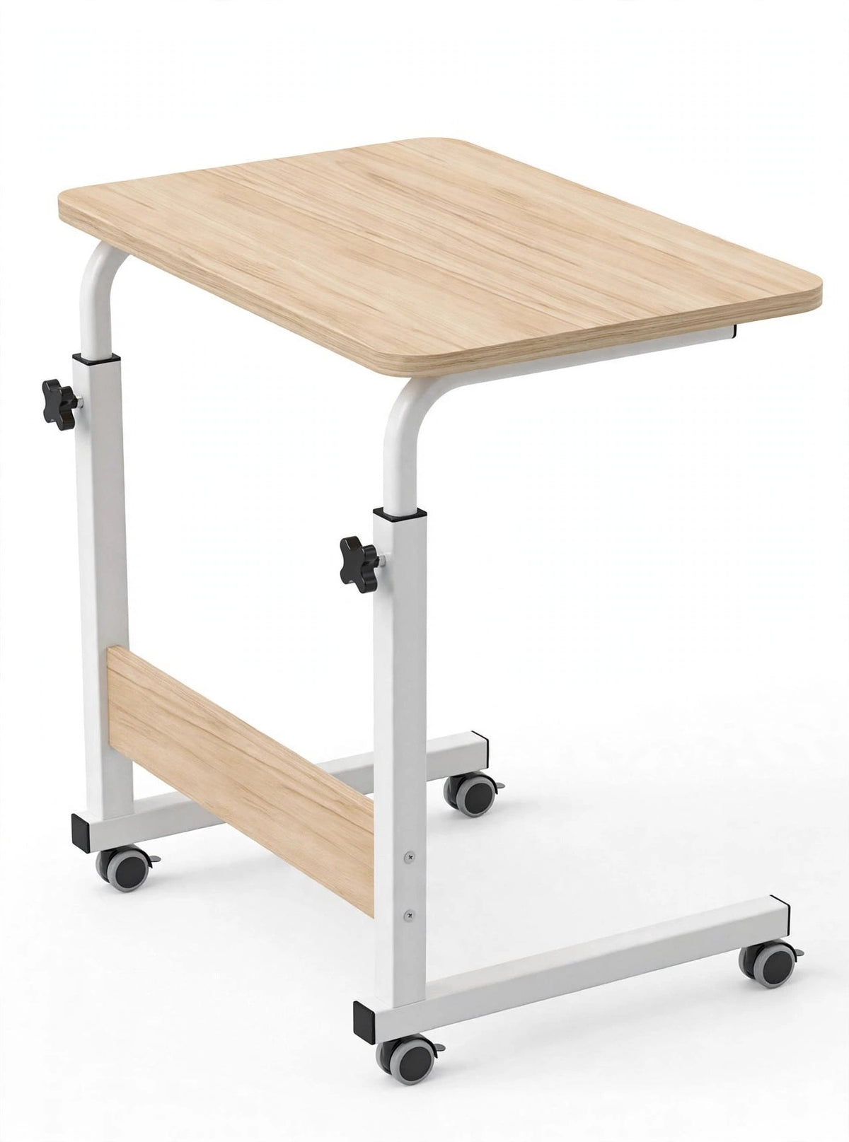 Adjustable height mobile laptop table
