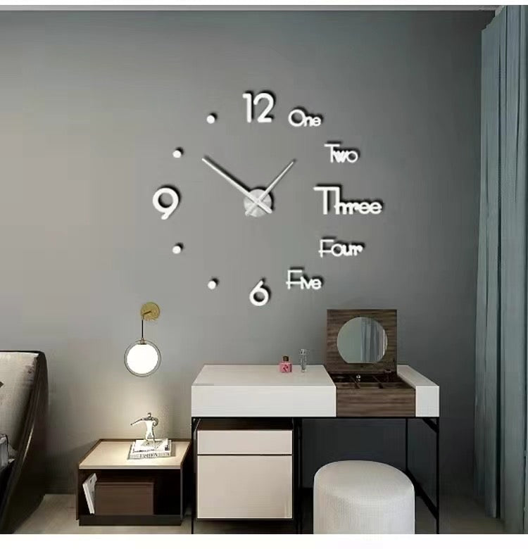 3D DIY frameless wall sticker clock