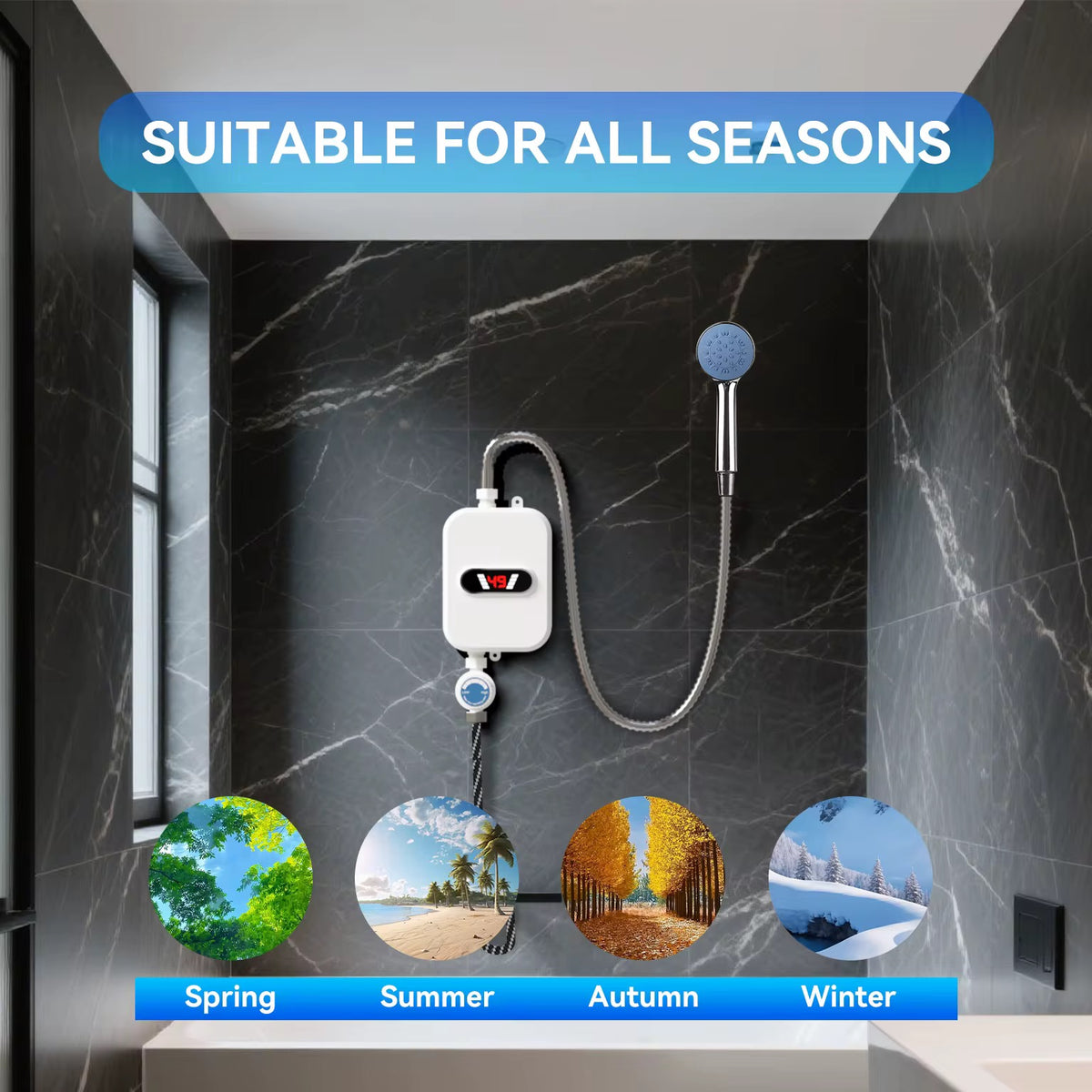 Mini  tankless electric instant water heater kit with its included accessories