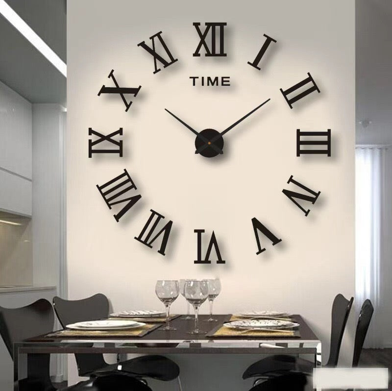 3D DIY frameless wall sticker clock