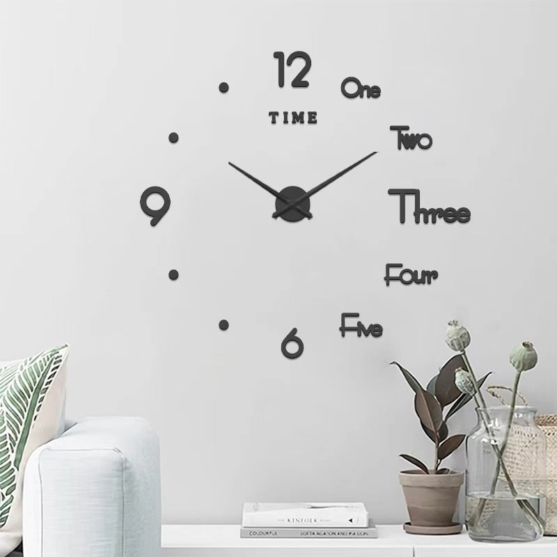 3D DIY frameless wall sticker clock