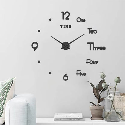 3D DIY frameless wall sticker clock