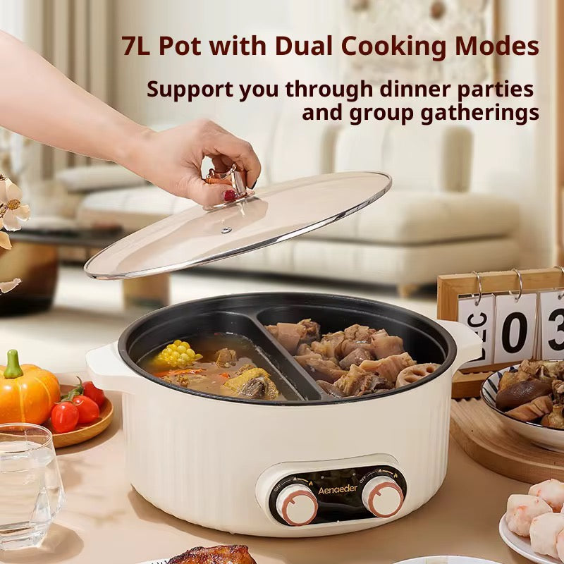 A multifunctional split electric hot pot