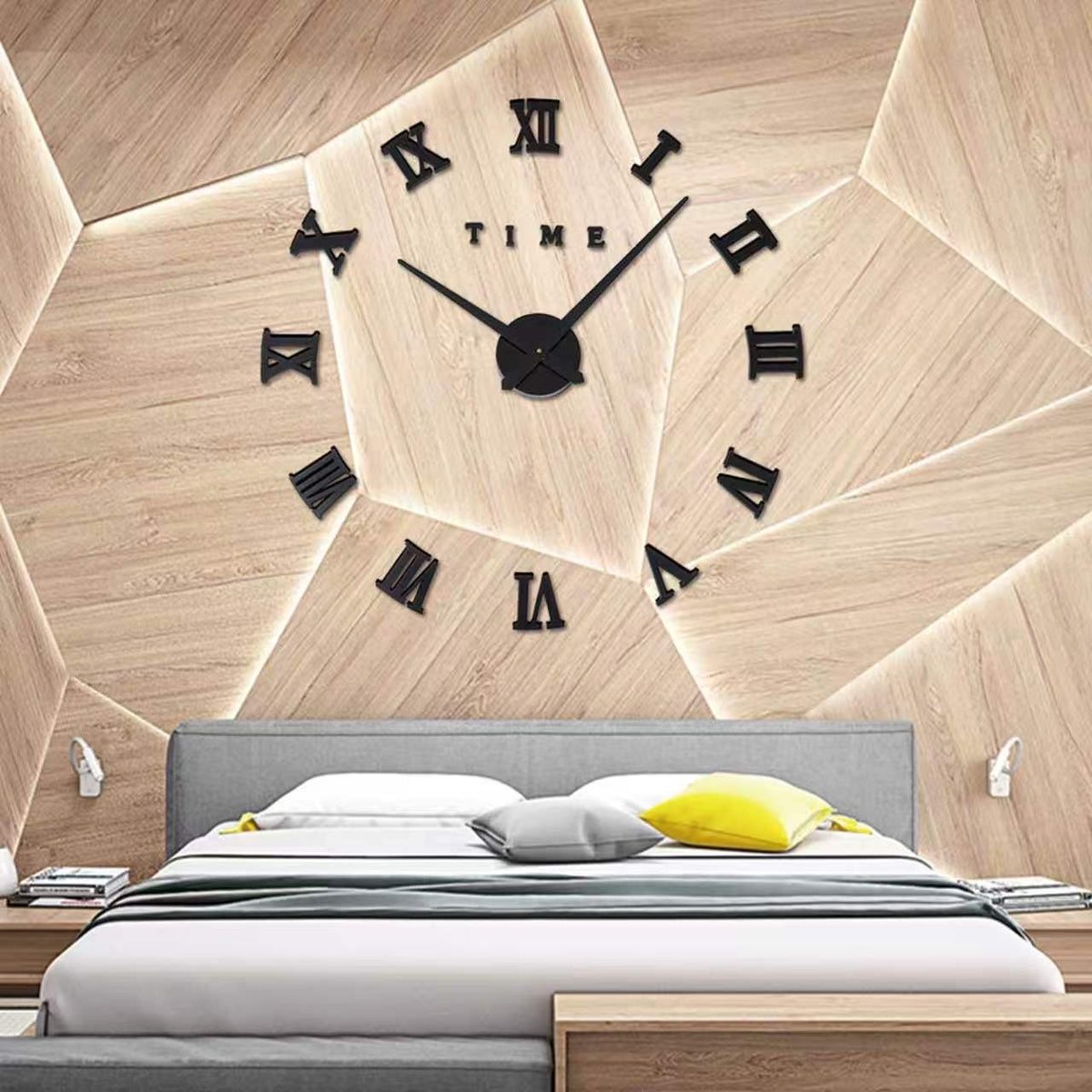 3D DIY frameless wall sticker clock