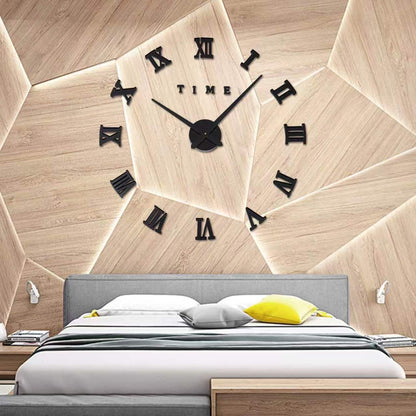 3D DIY frameless wall sticker clock