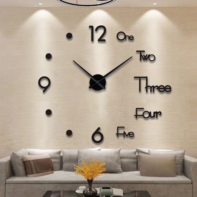3D DIY frameless wall sticker clock