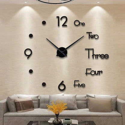 3D DIY frameless wall sticker clock