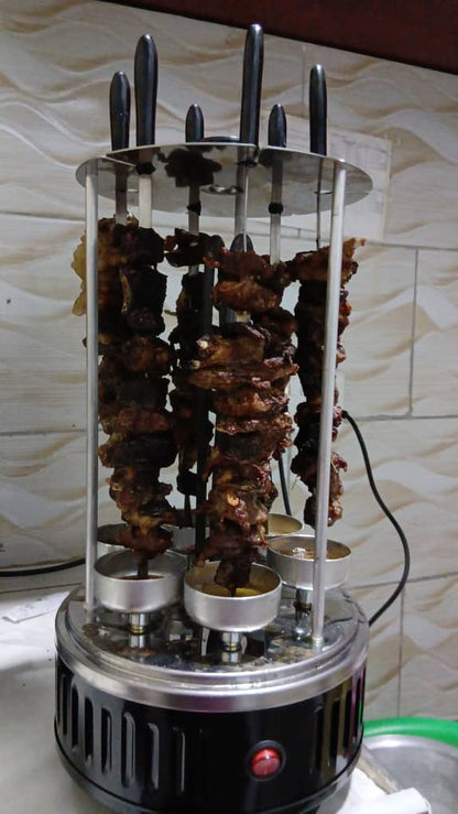 RAF Electric Skewers R.8612, a vertical smokeless electric barbecue grill with 6 rotating skewers