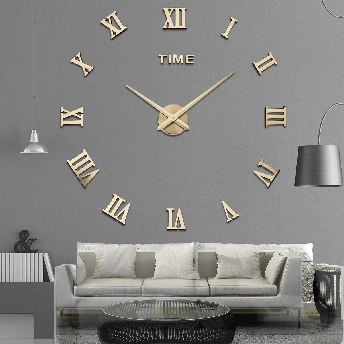 3D DIY frameless wall sticker clock