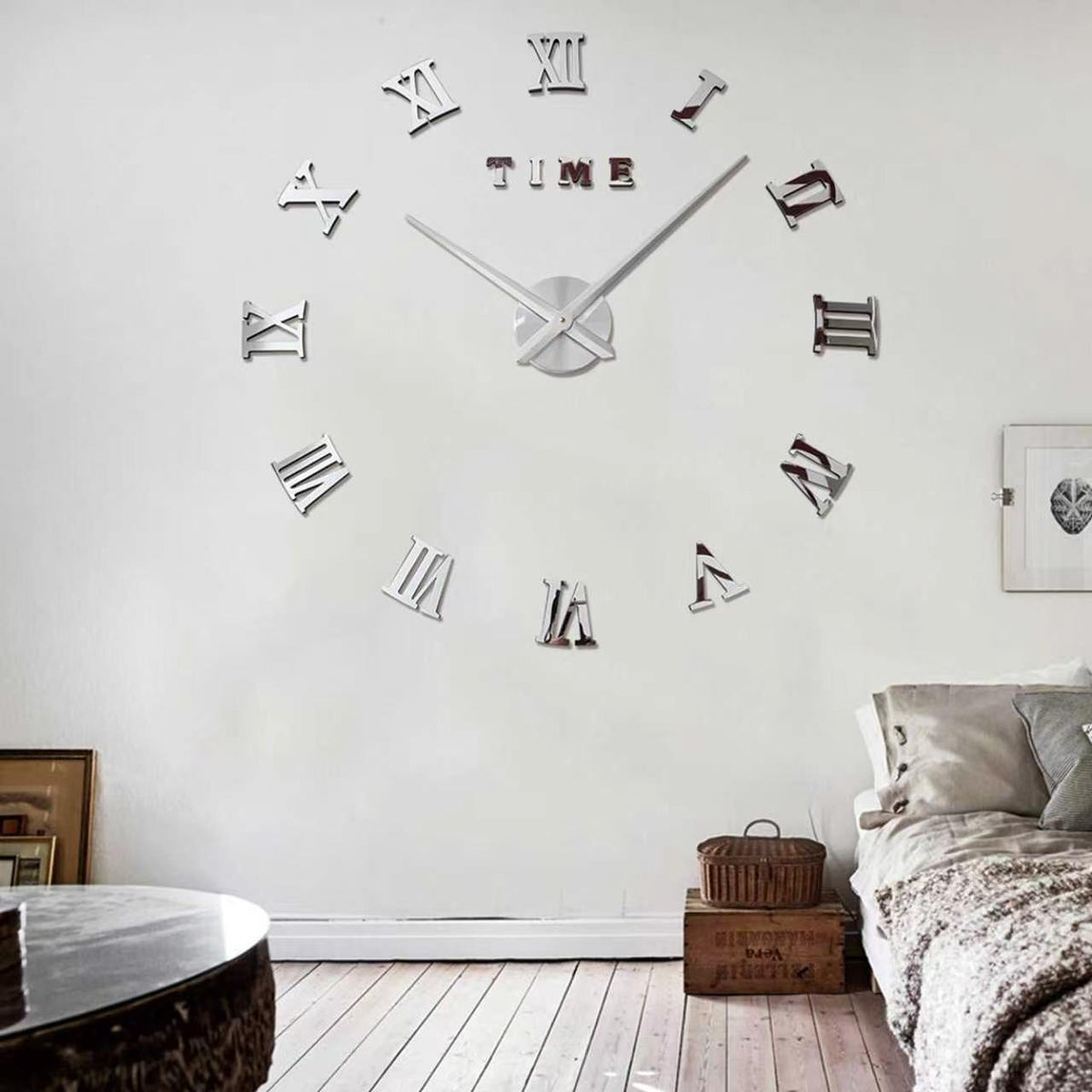 3D DIY frameless wall sticker clock