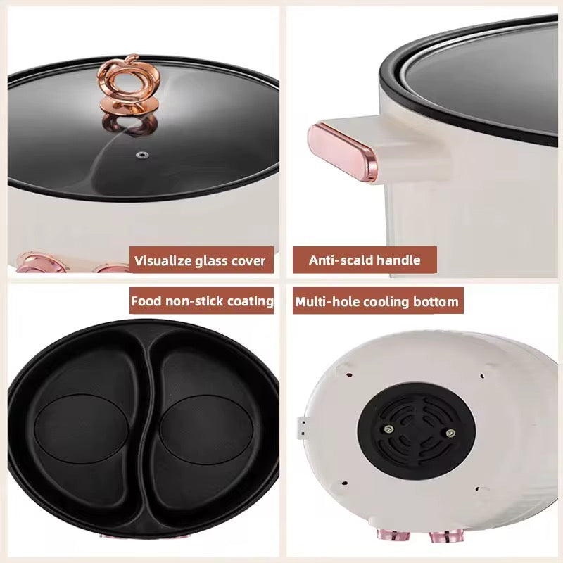 A multifunctional split electric hot pot