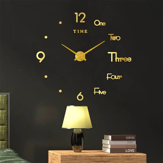 3D DIY frameless wall sticker clock